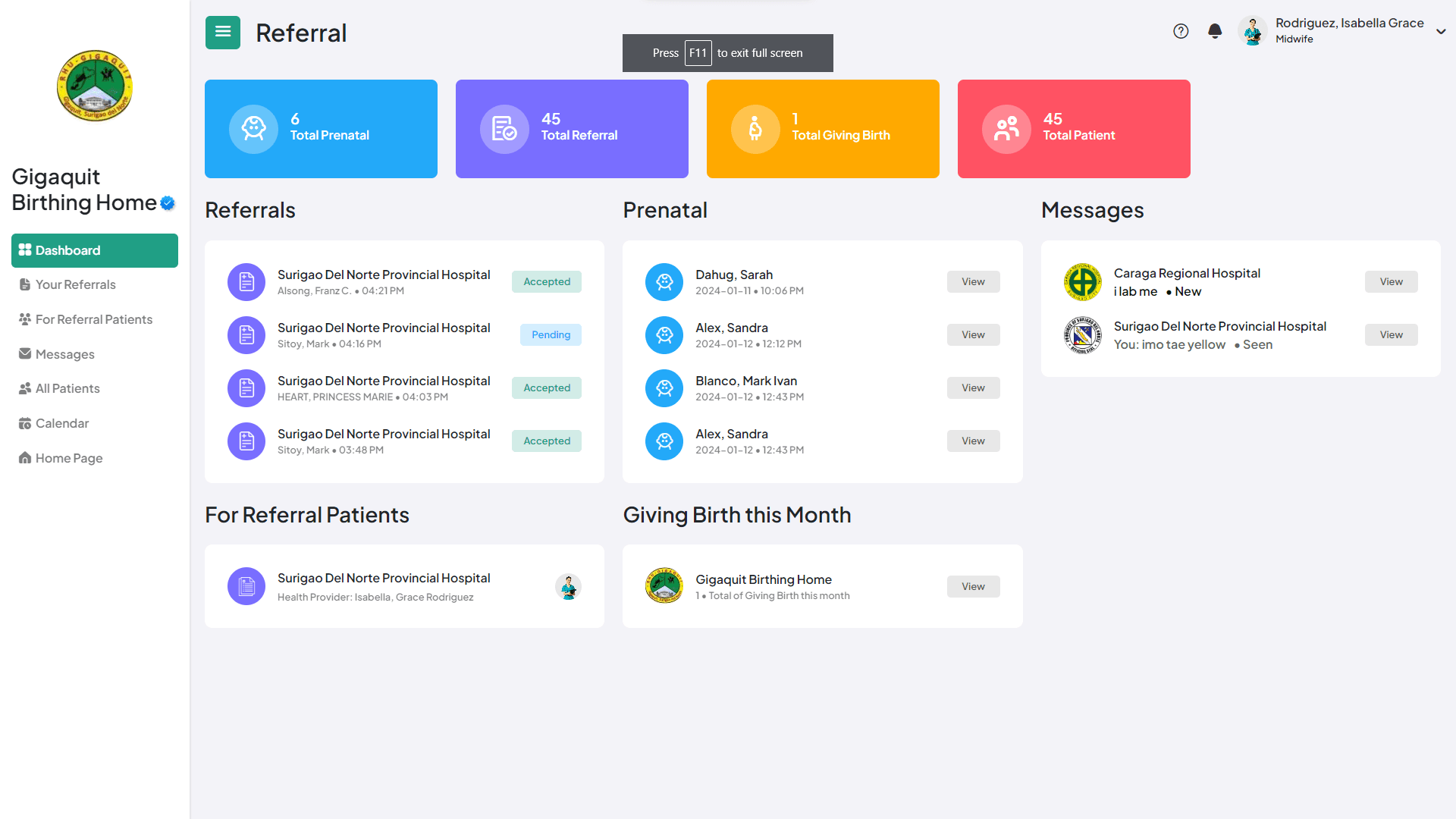 Prenatal & Referral Monitoring System (PRMS)